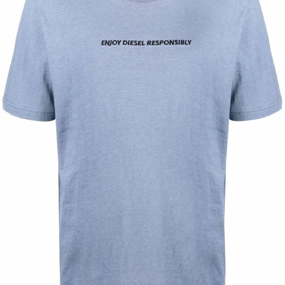 Diesel - Enjoy Diesel Responsibly Embroidered Shirt Blue - Picture 3 of 6